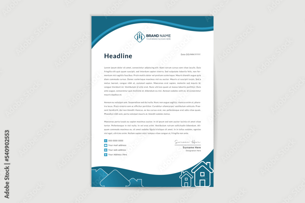 Professional modern letterhead template set design Professional modern letterhead template set design