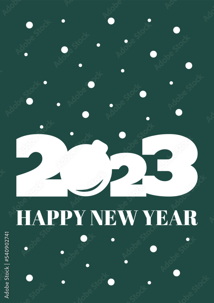 Happy New Year 2023! Vector for design New Year greeting card, cover, logo. Christmas ball with creative numbers. Happy New Year 2023! Vector for design New Year greeting card, cover, logo. Christmas ball with creative numbers.