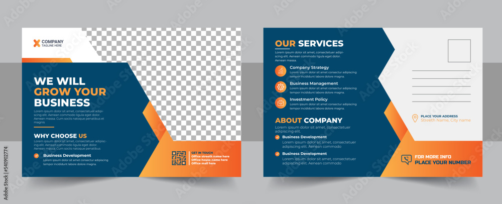 Modern corporate business postcard EDDM design template