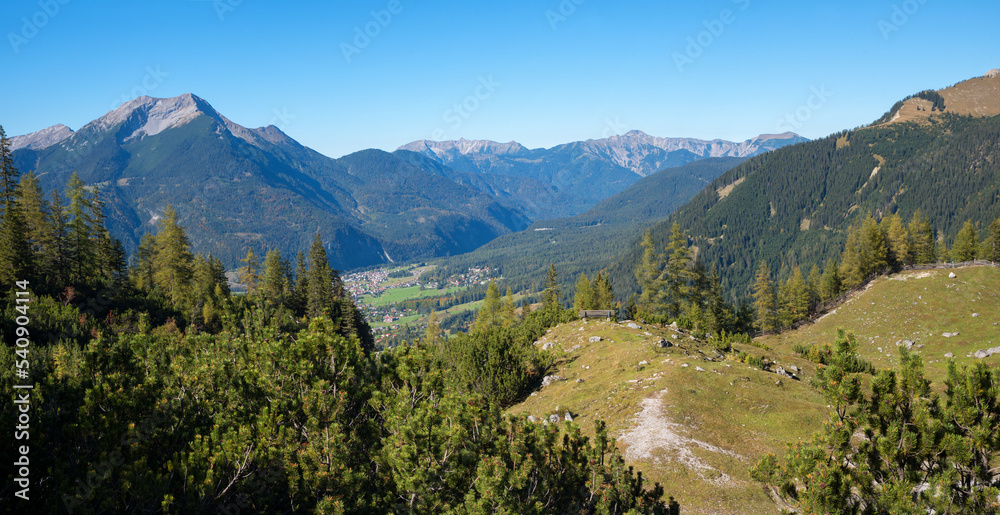 alpine landscape around Ehrwald tirol. hiking area austria