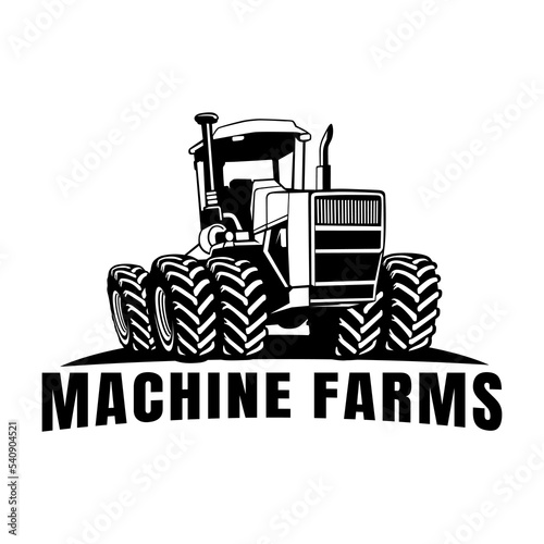 machine farm logo icon design vector