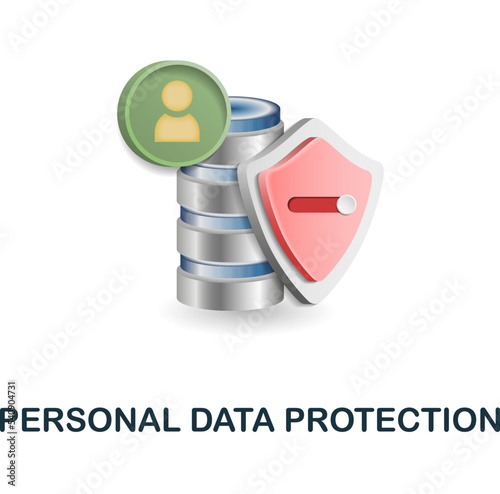 Personal Data Protection icon. 3d illustration from fintech collection. Creative Personal Data Protection 3d icon for web design, templates, infographics and more