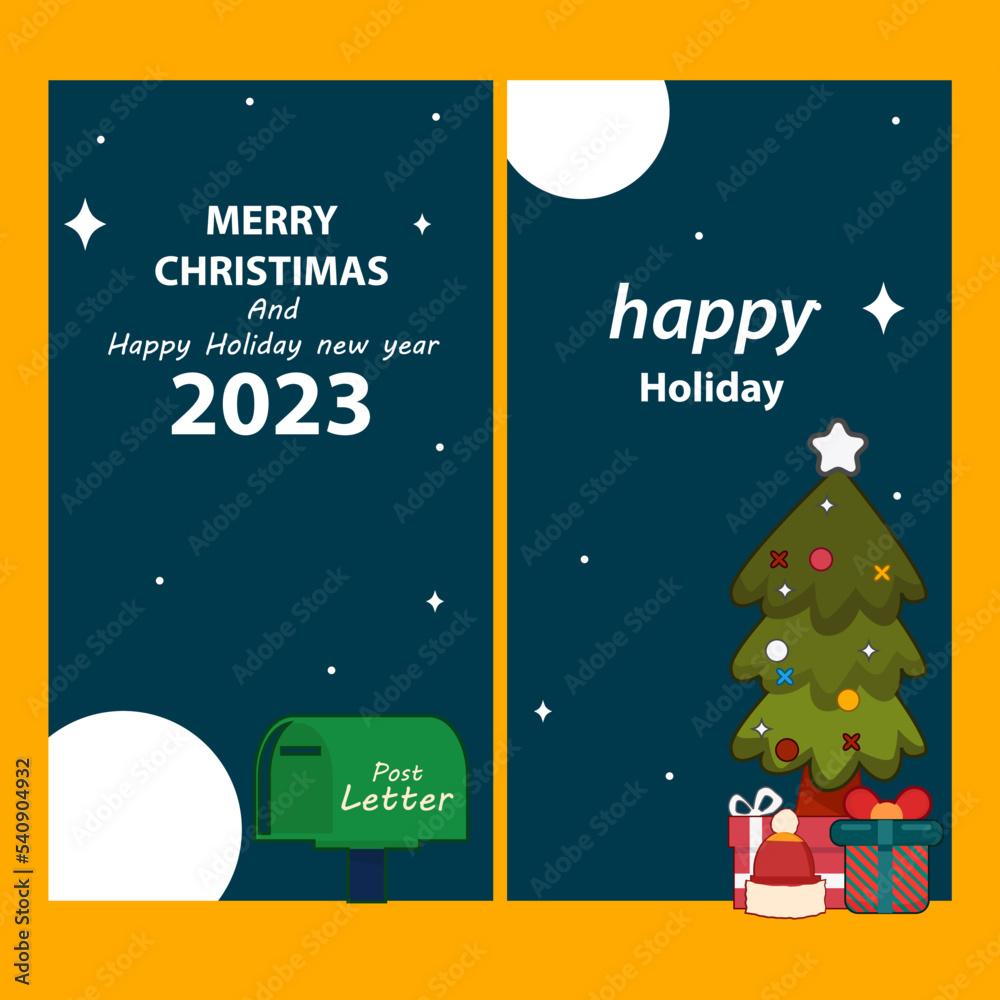 Fototapeta premium vector Christmas banner pack collection with illustration element for natal christimas day and happy new year greeting welcome holiday