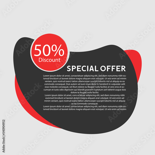 50% discount offer infomation vector design