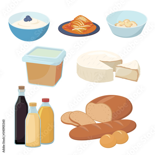 Vector illustration of fermented food.