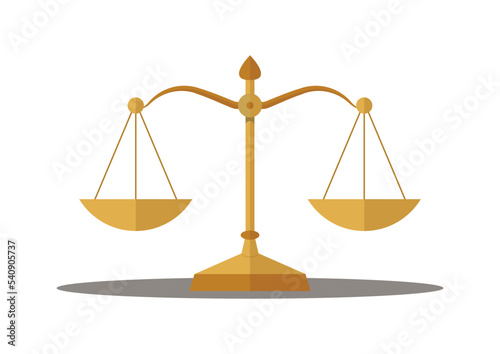 Balance Scale Clipart Vector Illustration Isolated On White Background