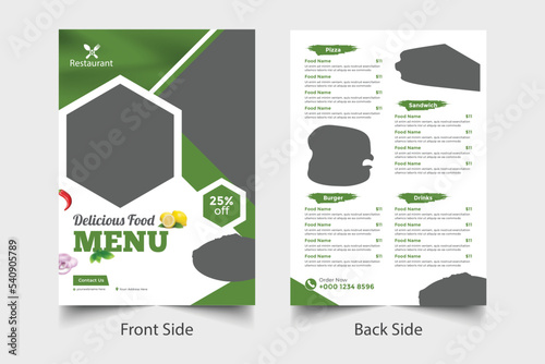 Restaurant Food Menu, Italian restaurant menu template design