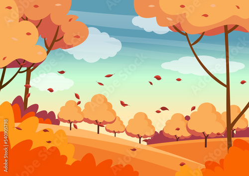 Beautiful Autumn Season Landscape Background