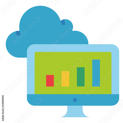 cloud computing flat icon photo