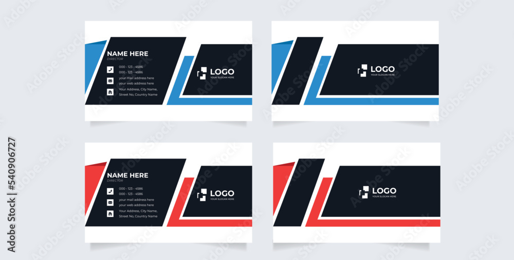 modern abstract clean and simple business card template, Horizontal name card, Stylish