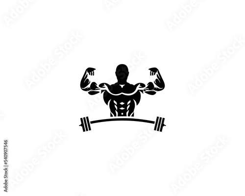 Gym Bodybuilding Fitness Club Logo Design Icon Vector.