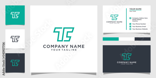 TC or CT initial letter logo design concept