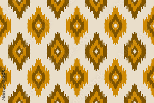 Ethnic ikat seamless pattern in tribal. Aztec geometric ornament print. Fabric Indian style. Design for background, wallpaper, illustration, fabric, clothing, carpet, textile, batik, embroidery.