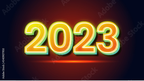 2023 Neon editable text effect with realistic 3D style