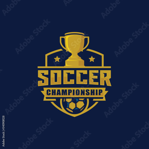 Soccer championship logo design vector