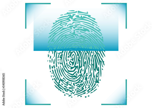 Blue Fingerprint identification symbol