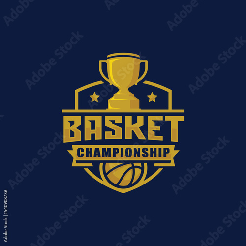 Basketball championship logo design vector