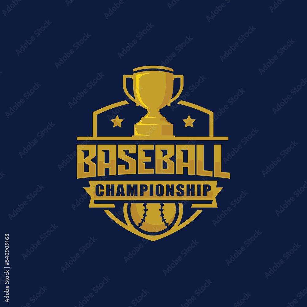 Baseball championship logo design vector Baseball championship logo design vector
