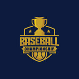 Baseball championship logo design vector