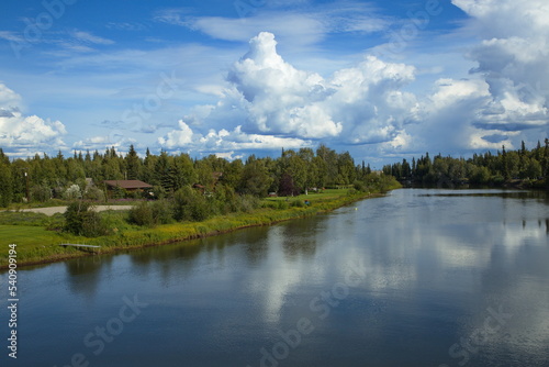 Beautiful clouds over Chena River at Fairbanks,Alaska,United States,North America 