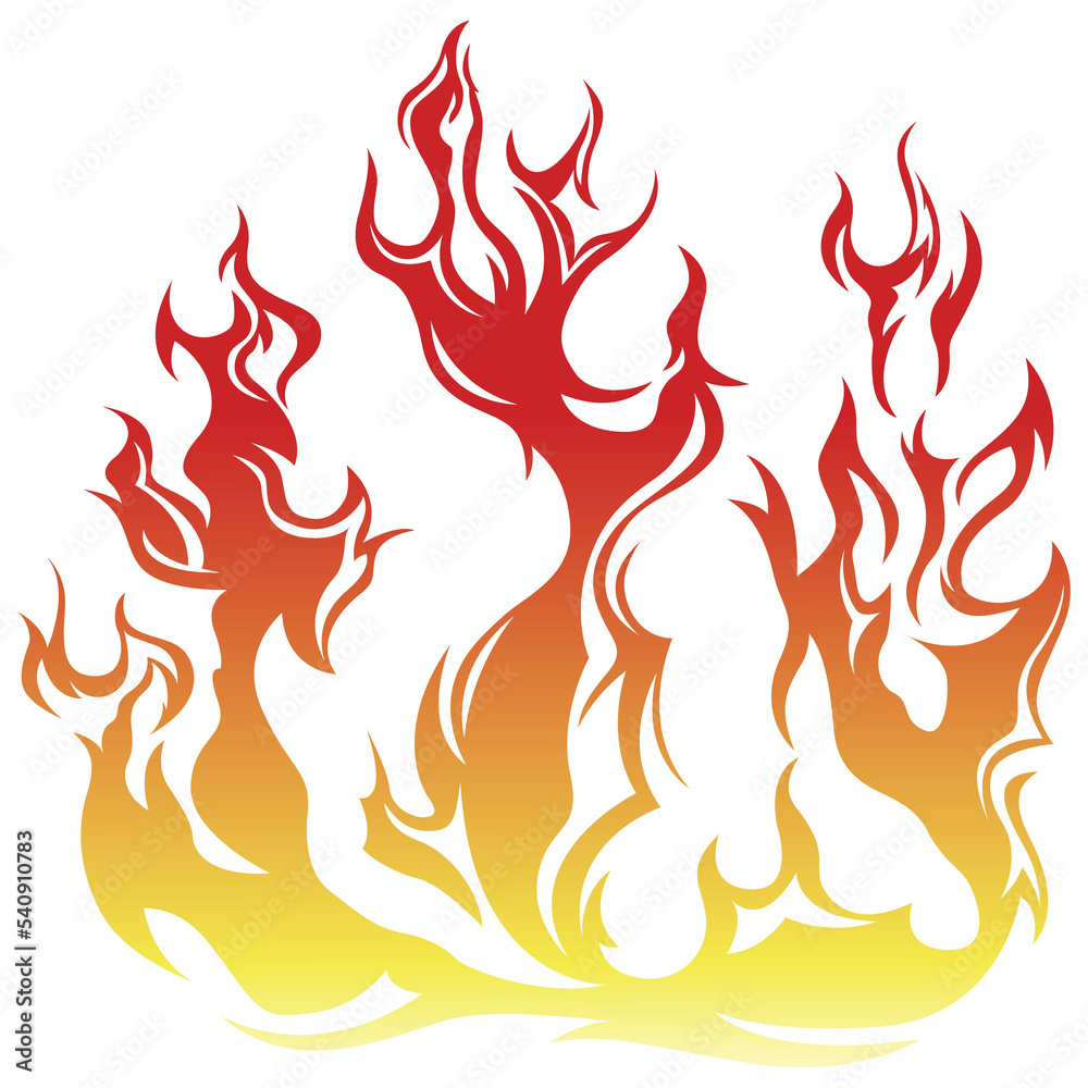 Fire flames isolated on white background. Tribal tattoo design. Fire flames isolated on white background. Tribal tattoo design.