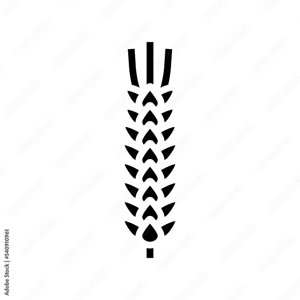 ear barley cereal glyph icon vector. ear barley cereal sign. isolated symbol illustration ear barley cereal glyph icon vector. ear barley cereal sign. isolated symbol illustration