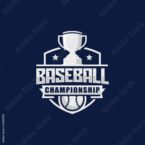 Baseball championship logo design vector
