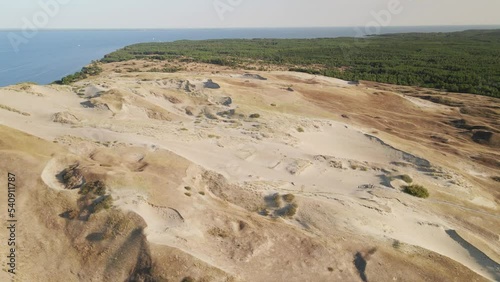 Aerial view of Nagliai nature reserve - grey dunes, also called dead dunes in Kuršių Nerija national park, UNESCO heritage site in Lithuania photo