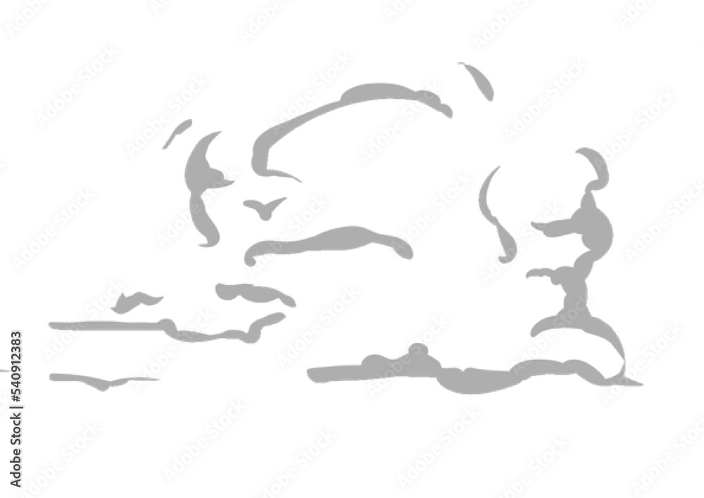 Cartoon style smoke cloud PNG image