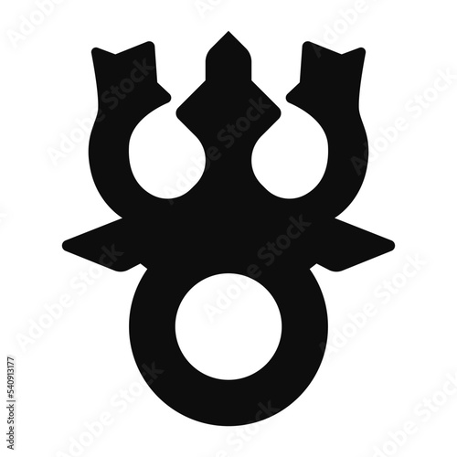 Triratna icon vector illustration - Black Buddhist symbol of Triranta isolated on white background