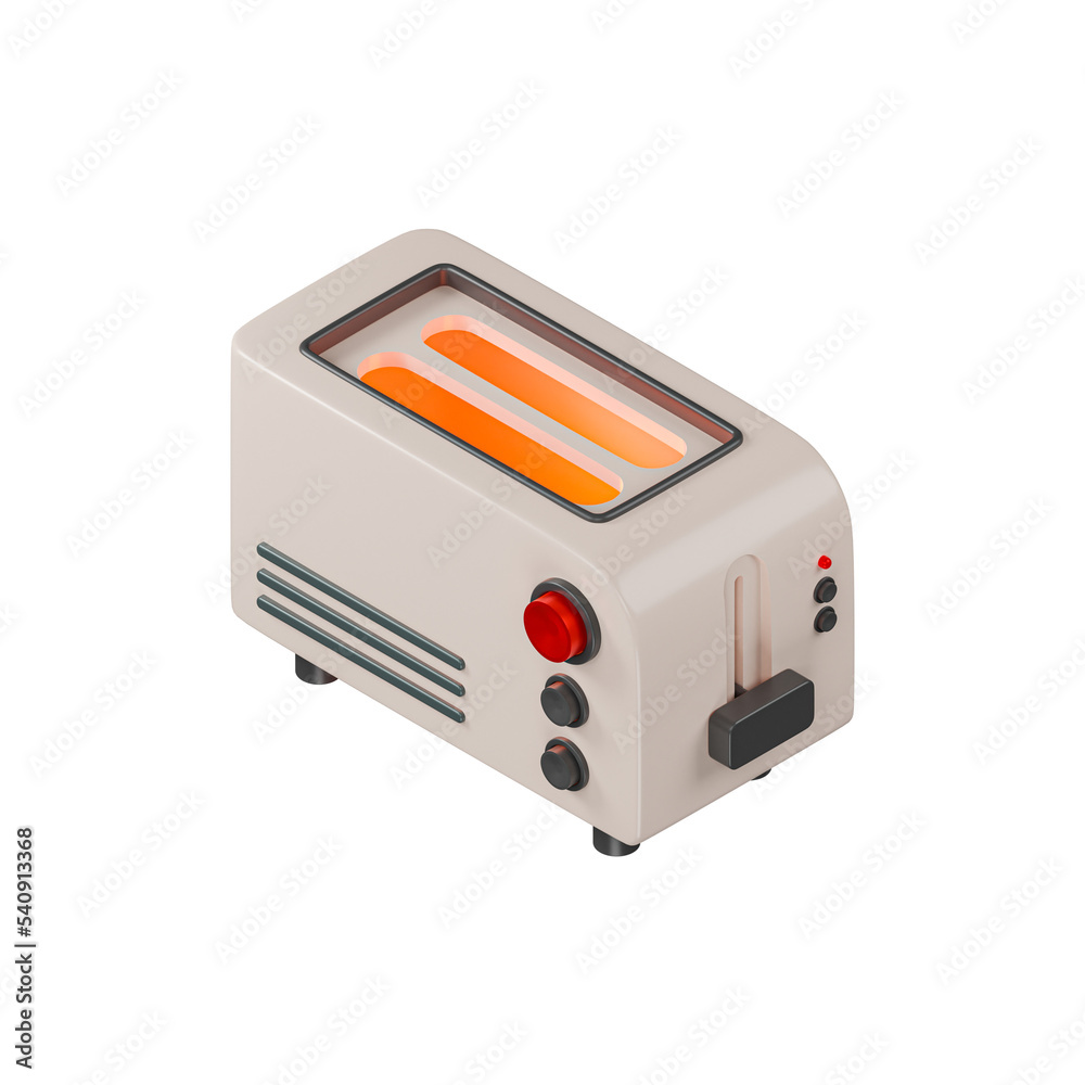 Fototapeta premium Electric toaster kitchen appliance 3d icon