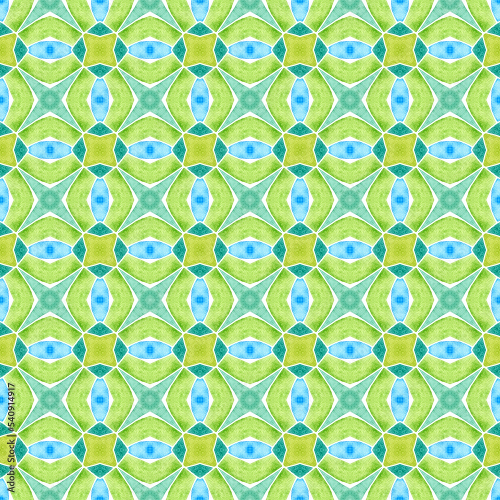 Oriental arabesque hand drawn border. Green