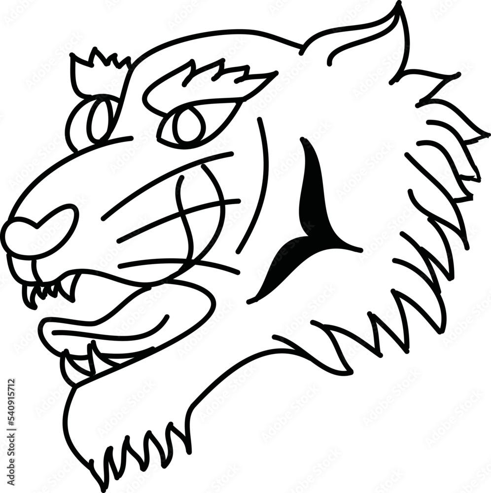 Tiger face sticker vector.Tiger head traditional tattoo.Vector of Japanese tiger for sticker or printing on T-shirt. Tiger face sticker vector.Tiger head traditional tattoo.Vector of Japanese tiger for sticker or printing on T-shirt.
