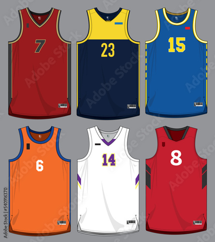 Basketball jersey template vector mockup
