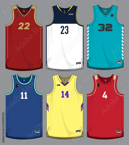 Basketball jersey template vector mockup