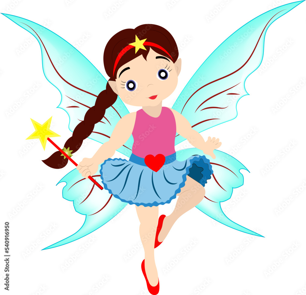 Cartoon Fairy isolated on white background Cartoon Fairy isolated on white background