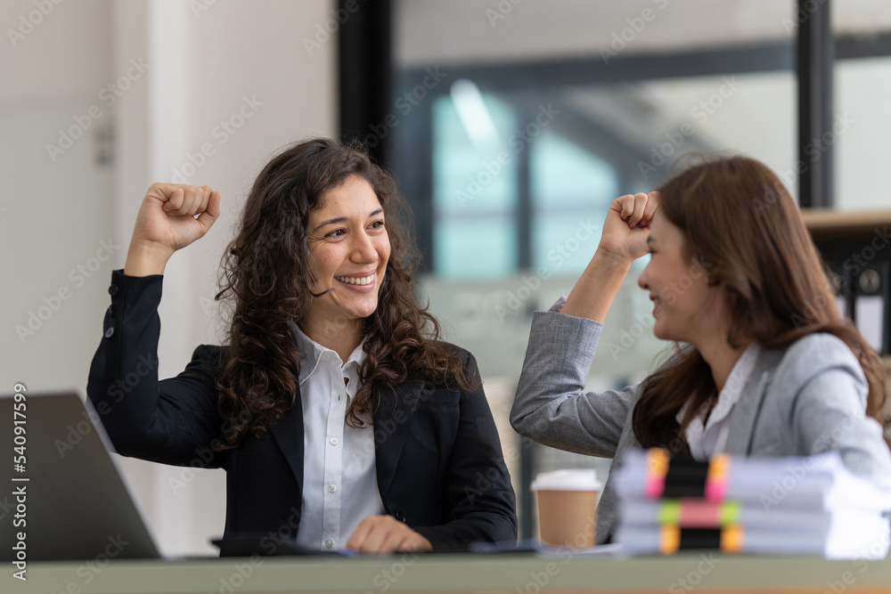 Smiling Businesswoman working with partner at office. finance concept. Smiling Businesswoman working with partner at office. finance concept.