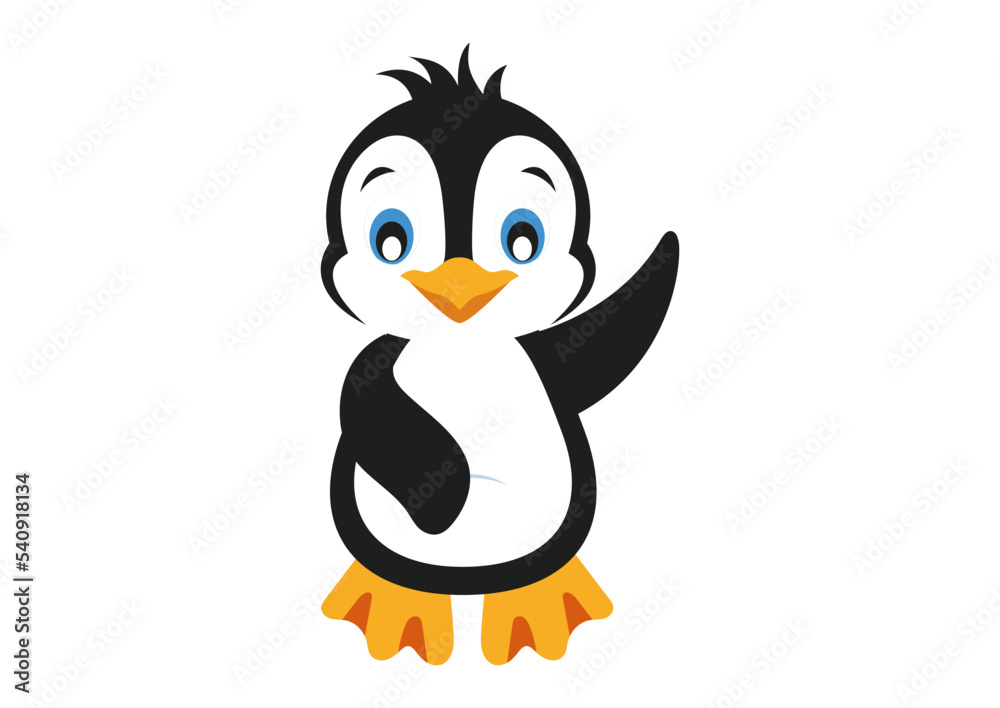 Obraz premium Cartoon Penguin Vector Illustration