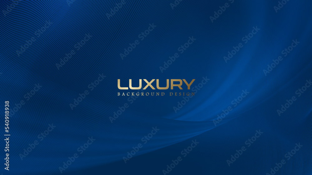 Luxuru blue abstract background design with diagonal line flow pattern. Vector horizontal template for digital premium business web banner, formal invitation, voucher, prestigious gift certificate