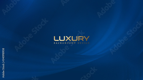 Luxuru blue abstract background design with diagonal line flow pattern. Vector horizontal template for digital premium business web banner, formal invitation, voucher, prestigious gift certificate