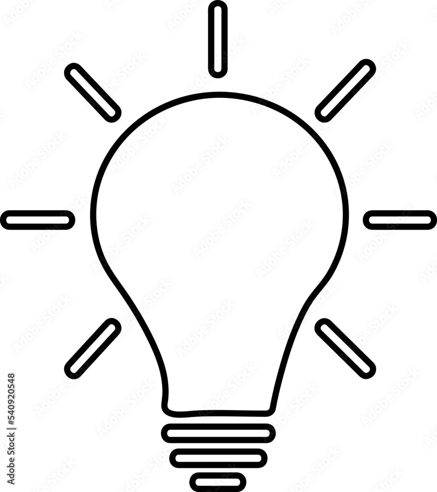 Light bulb icon vector for web, computer and mobile app on white background Light bulb icon vector for web, computer and mobile app on white background