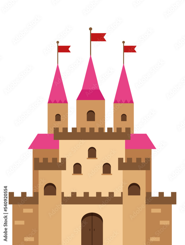 Castle icon in flat style vector