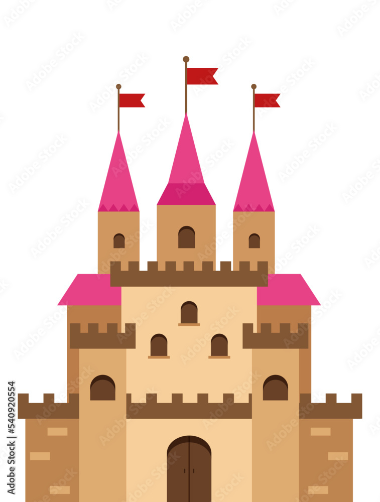 Castle icon in flat style vector Castle icon in flat style vector