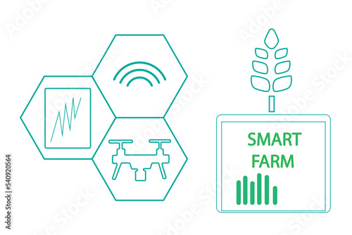 smart technological farming practices symbols analysis data concept