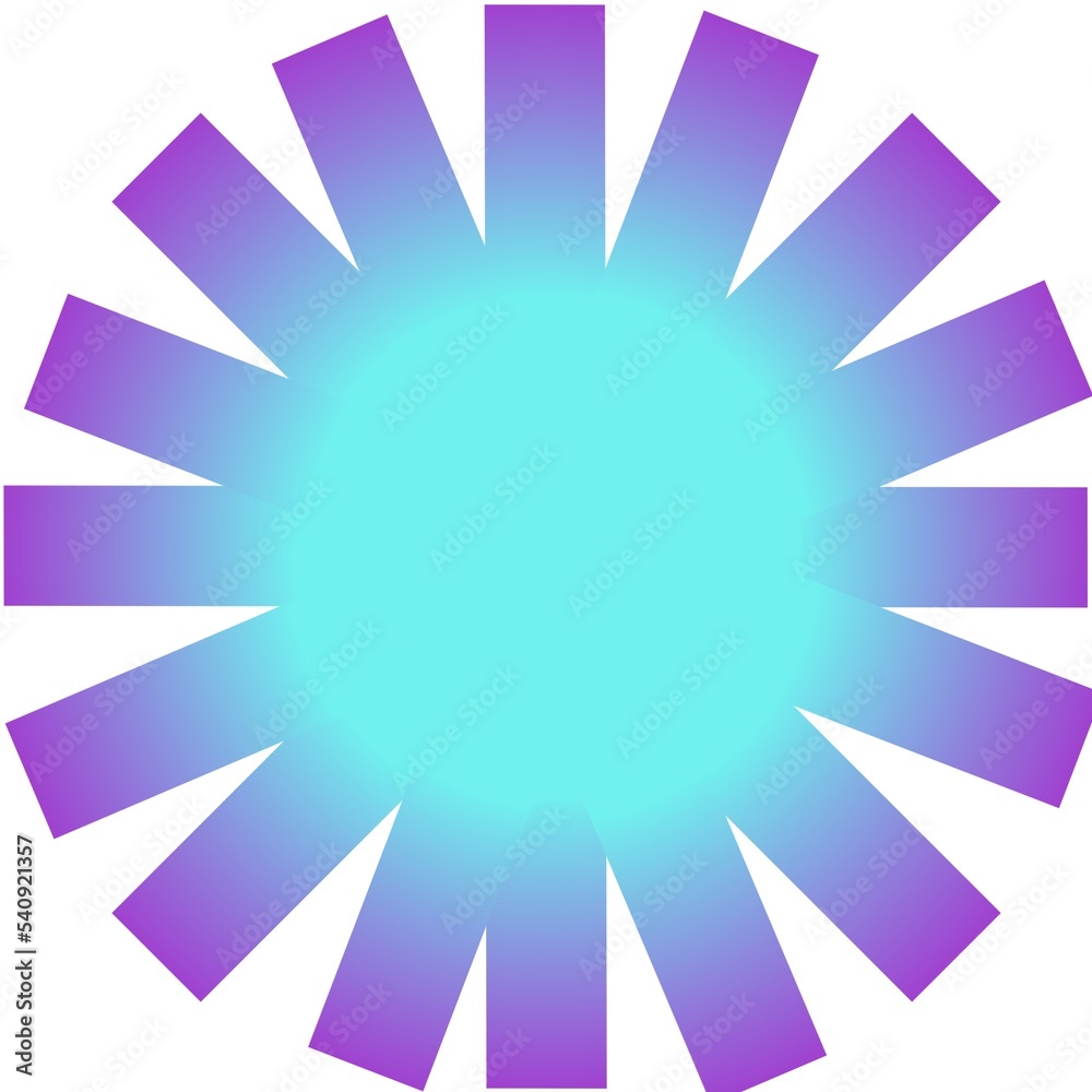 Gradient purple and blue neon flower illustration Gradient purple and blue neon flower illustration