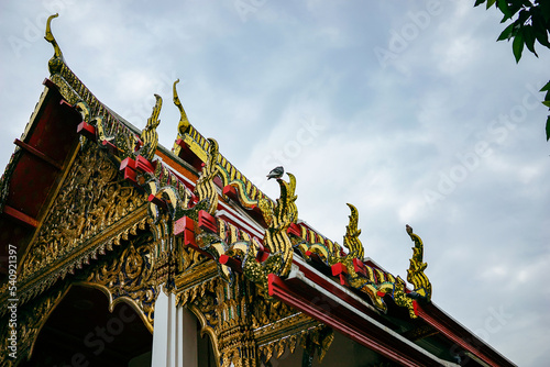 Wat Pho . temple roof architecture