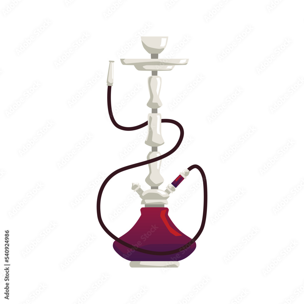 Hookah with red gradient flask flat style, vector illustration Hookah with red gradient flask flat style, vector illustration