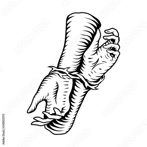 Handcuffed Hands Illustration, two hads modern typography design. perfect for poster, banner,t shirt, web design, social media and different uses