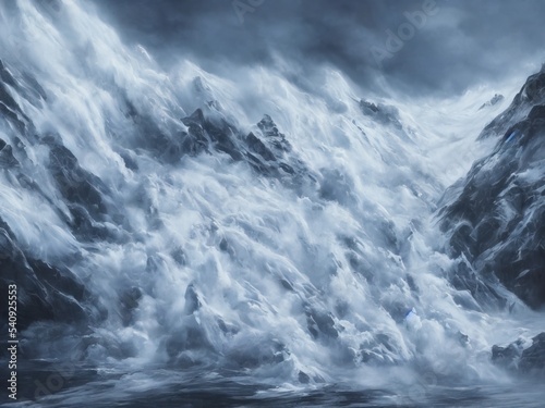Avalanche  Natural Disaster - Digital Art 