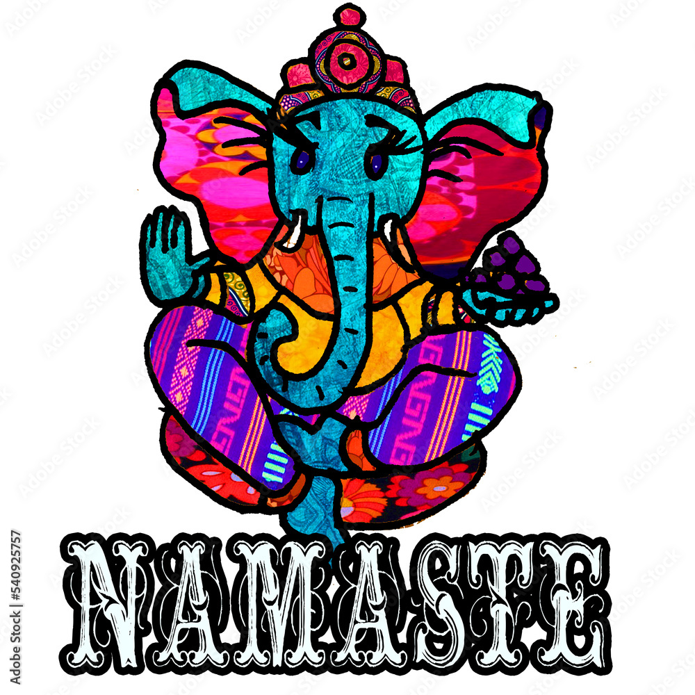 Fototapeta premium Namaste Yoga Elephant